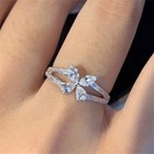 925 Silver plated Butterfly Shape Pretty Ring 2.4CT CZ Women Valentine Gift Ring — photo 3