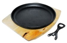 Cast Iron Cast Iron Sizzling Sizzler Pan Farmhouse Serving Dish Plate
