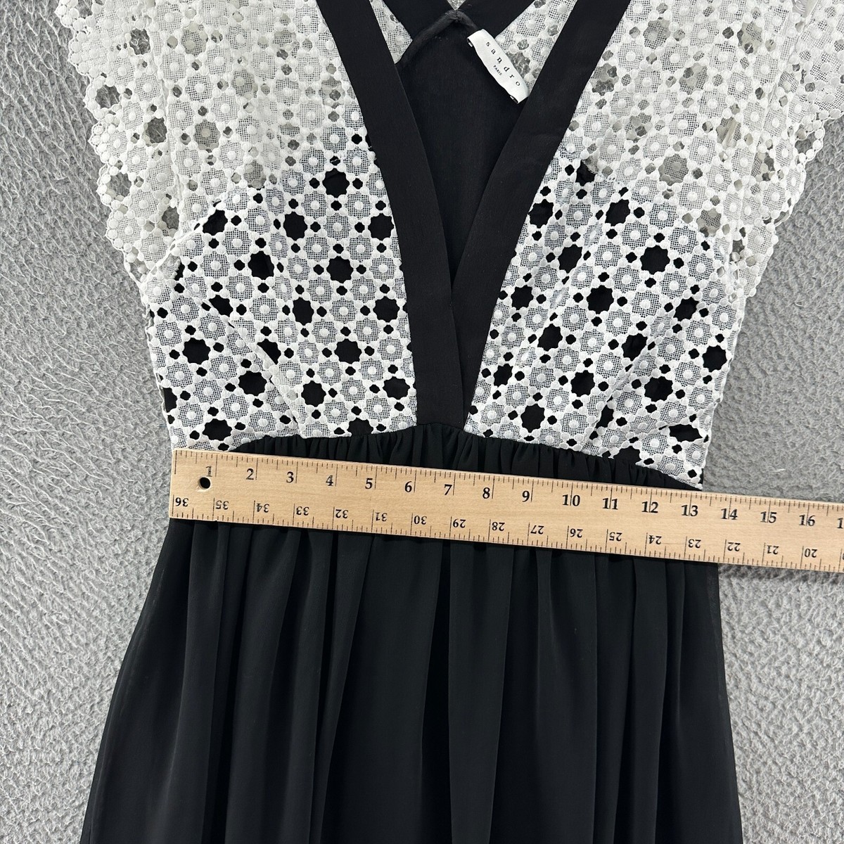 sandro ritta contrast panel floral lace dress WL020 main image 1