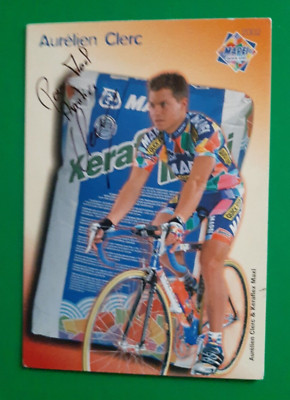 CYCLING cycling card AURELIEN CLERC team MAPEI Quick step 2002 signed