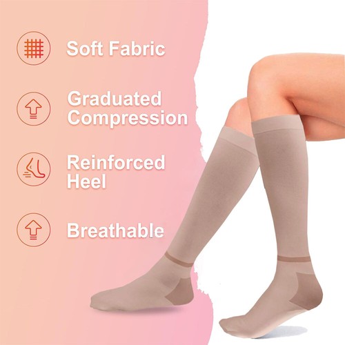Men Women Compression Socks 30-40mmHg Pain Relief Calf Leg Foot Support Stocking - Picture 5 of 11