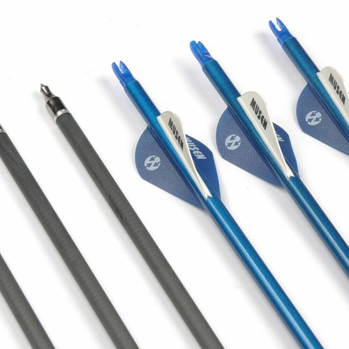 12PCS 30''Carbon Archery Arrows Blue Spine 340 Arrow For Compound Bow Shooting - Picture 2 of 11