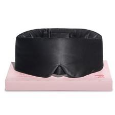 Silk Sleep Mask for Side Sleeper, Adjustable Band, Black