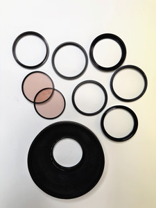 tiffen professional wide angle series 9 lens hood w/retaining rings & 2 filters