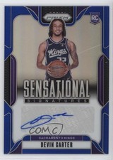 2024-25 Panini Prizm Sensational Signatures Blue 3/49 Devin Carter Auto 14mf