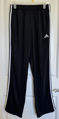 Mens ADIDAS Tricot Track Pants - MEDIUM - Black w/white stripes
