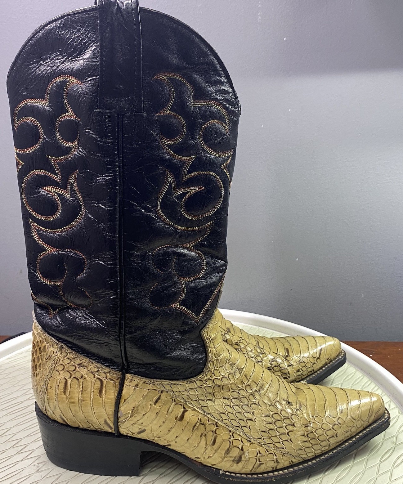 Botas Y Botines Men Leather Python Snake Western … - image 4