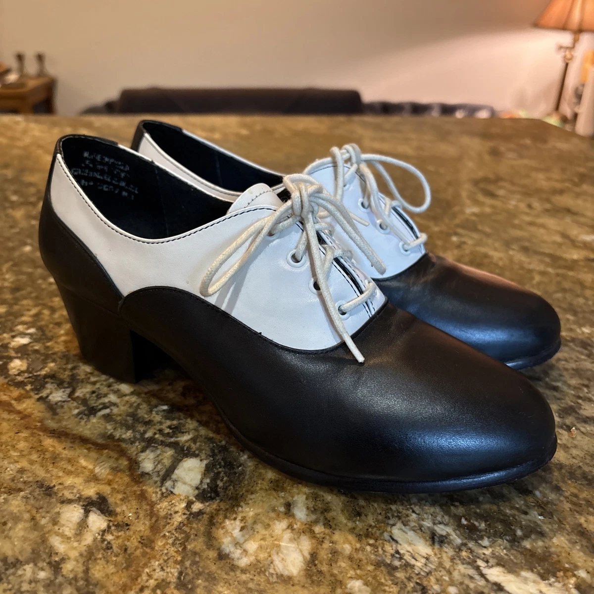 Womens Black And White Saddle Shoes In Women's Heels for sale | eBay
