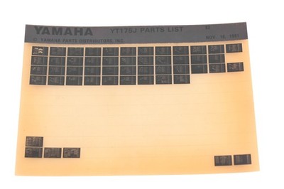 OEM Yamaha WE049-116 YT175J Parts List Microfiche Rev:11/16/1981