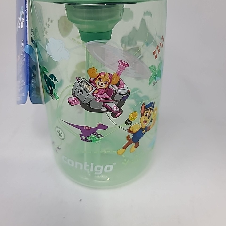 Bouteille d'eau pour enfants Contigo Aubrey avec paille, antifuite et antidéversement, patineur lime framboise bleue