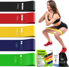 Resistance Bands Set for Men and Women, Pack of 5 Different Levels Elastic Band