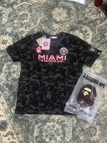 A Bathing Ape BAPE Miami Black/Pink Camo Ape Head Logo Crew Neck T-Shirt Men
