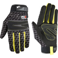Wells Lamont FX3 Men's Work Gloves Black Synthetic Leather Palm size Large New