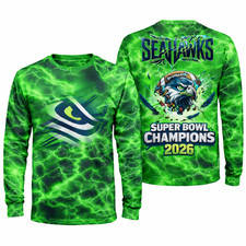 Seatle Seahawks Super Bowl Champions Long Sleeve Shirt - All Over Shirt