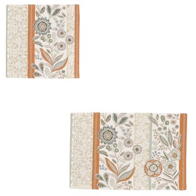 SANDER Loni Stripe Gobelin-Tischset Platzset Platzdeckchen Deckchen Herbst Blume