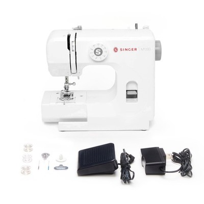 Singer M1000 Lightweight Sewing Machine 32 Stitch Applications Portable White