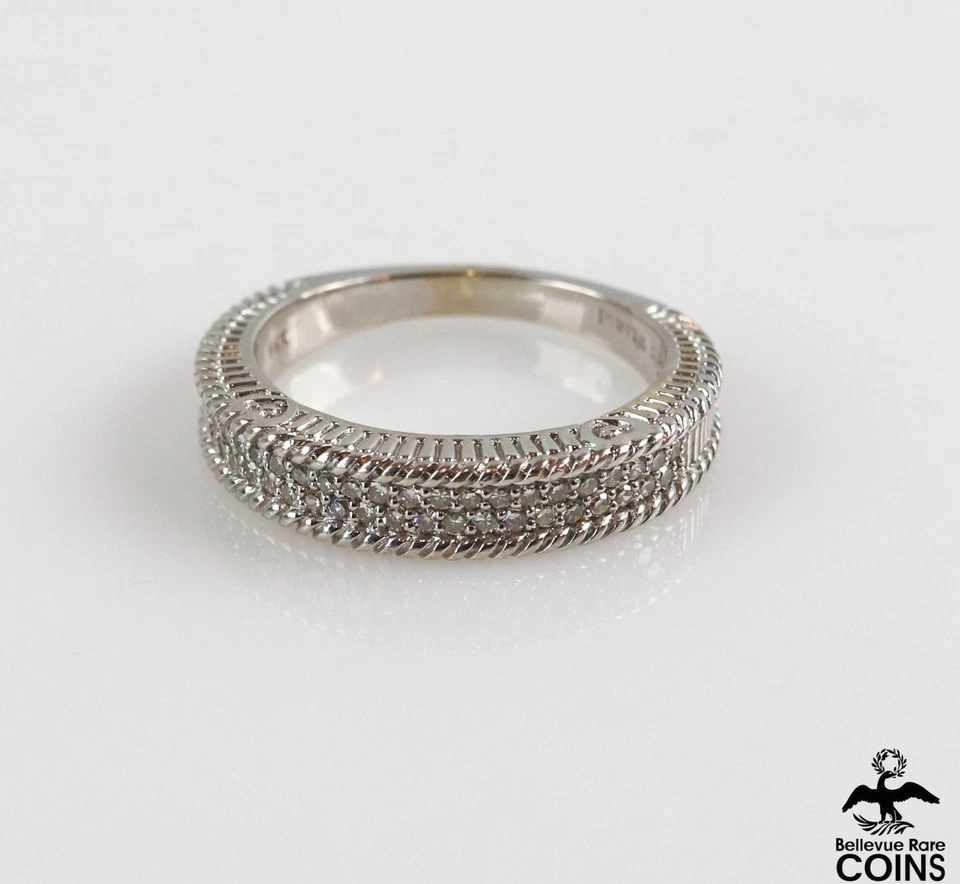 Judith Ripka Bridal 14k White Gold ~0.15 CTW Diamond Engagement Band Ring - Изображение 3 из 4