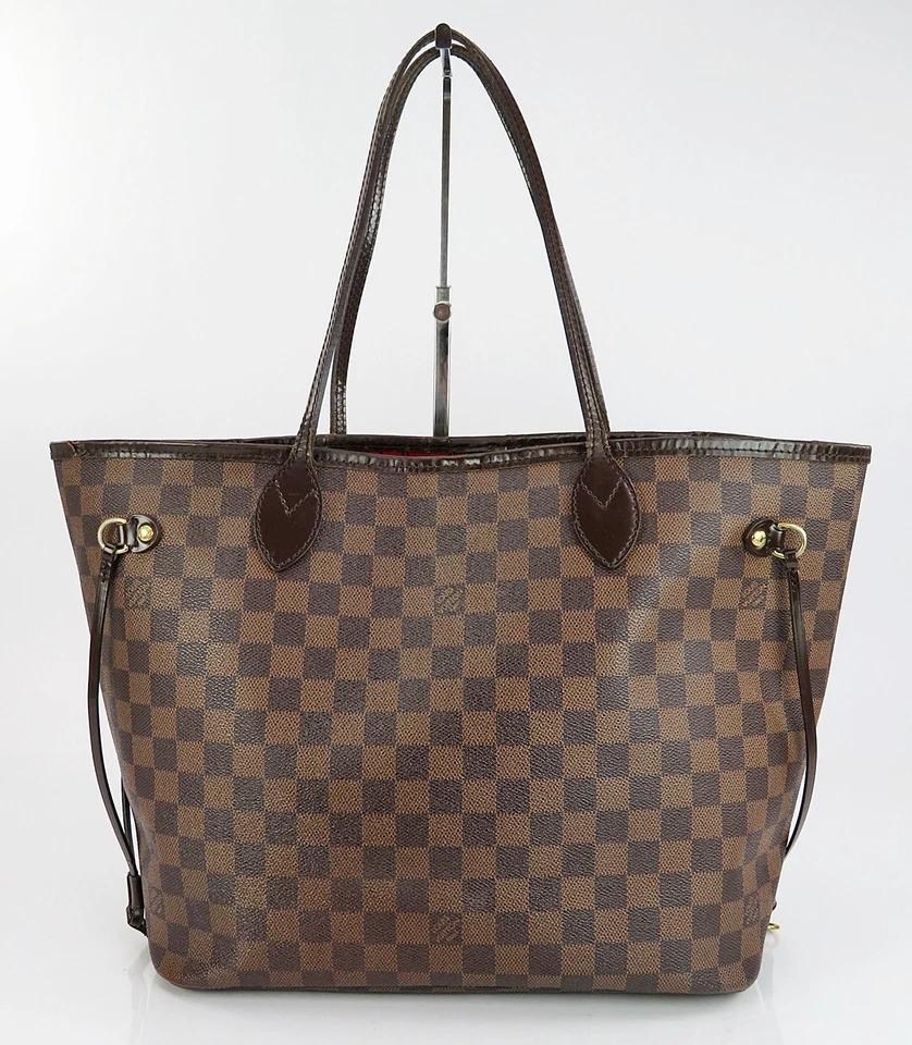 Подлинный LOUIS VUITTON Neverfull MM Damier Ebene сумка с короткими ручками сумочка #61498 - Изображение 2 из 4
