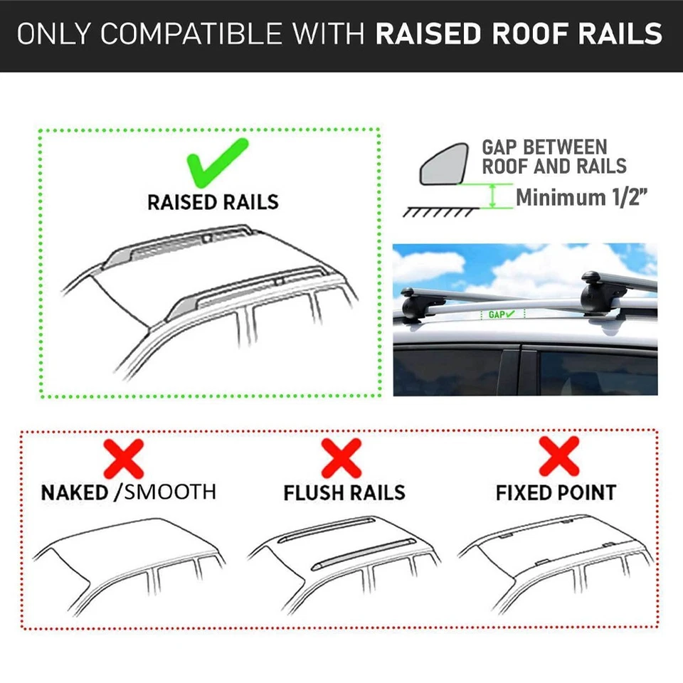 Portaequipajes portaequipajes portaequipajes con barras transversales de techo para Land Rover LR2 2008-2015 54" Foto 4 de 4