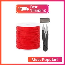 1mm Red Bracelet String, QBJAYTY 100 Yards Braided Satin Nylon String Cord for B
