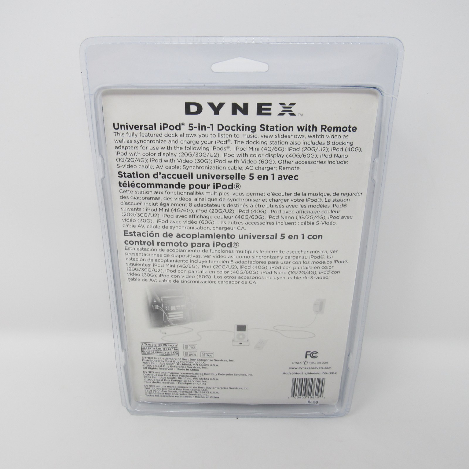 Dynex Apple iPod Docking Station with Remote for Legacy Models DX-IPDR 5 in 1