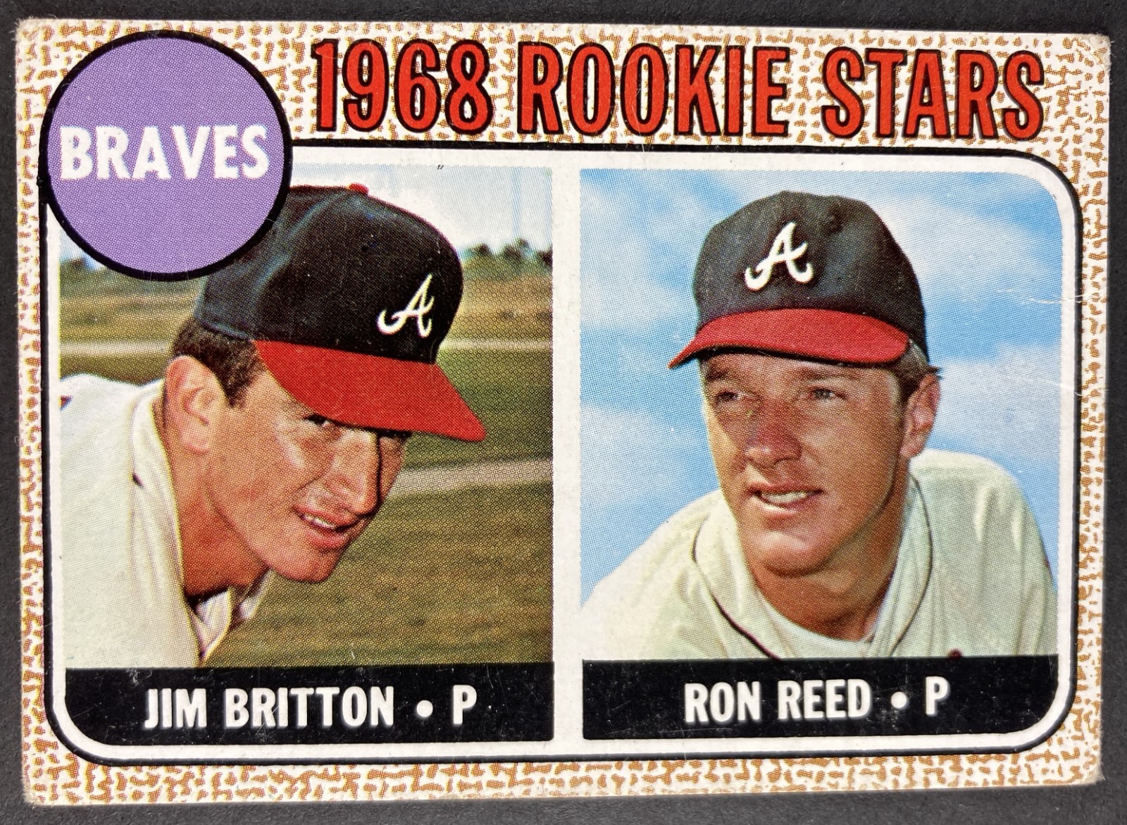 ATLANTA BRAVES ROOKIE STARS 1968 Topps #76. Ron Reed & Jim Britton. (RC).