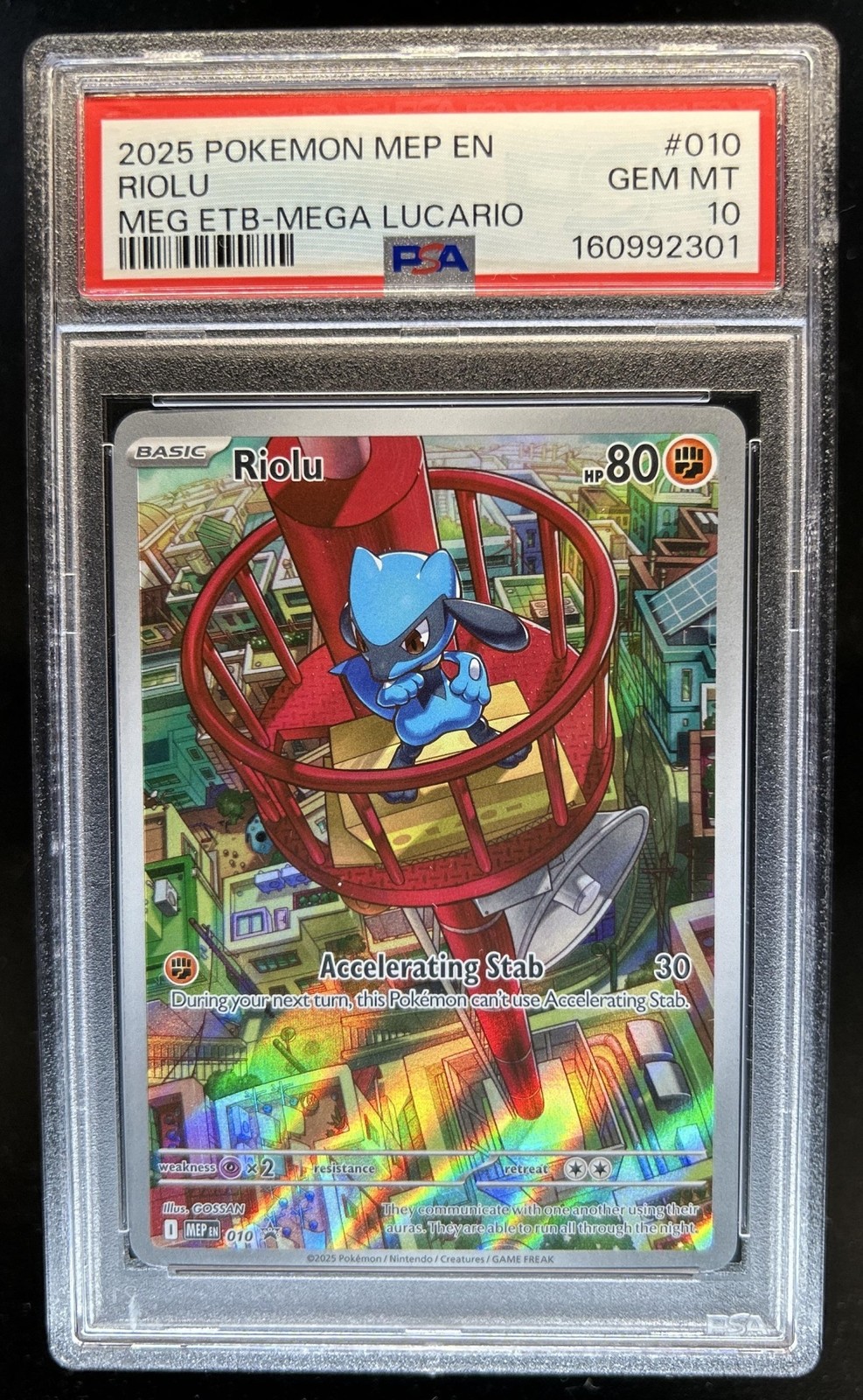 2025 Pokemon MEP Black Star Promos Riolu #010 PSA 10 GEM MINT