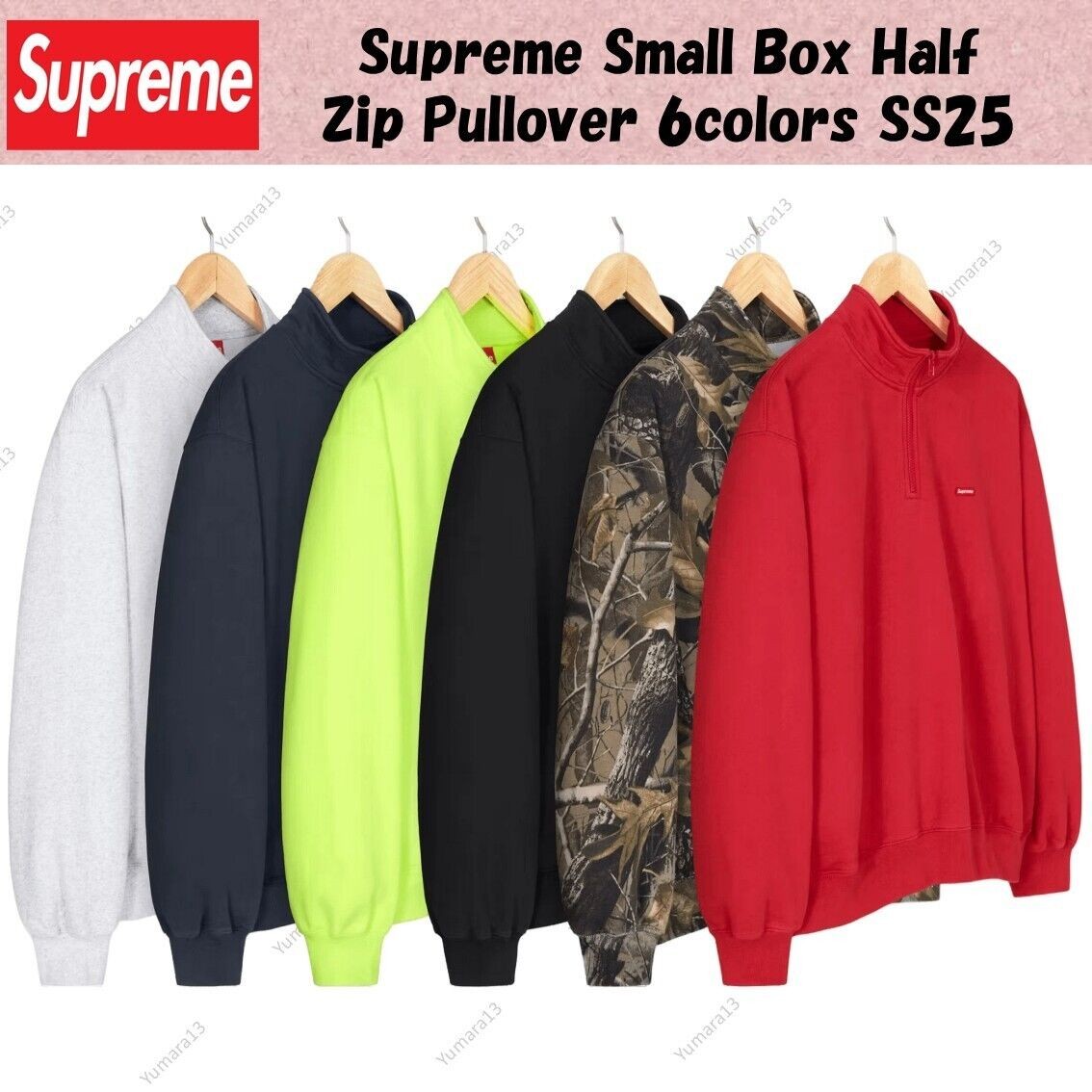 Supreme Small Box Half Zip Pullover 6colors SS25 | eBay UK