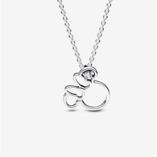 Pandora Disney Minnie Mouse Necklace Sterling Silver 925 CZ Charm Pendant