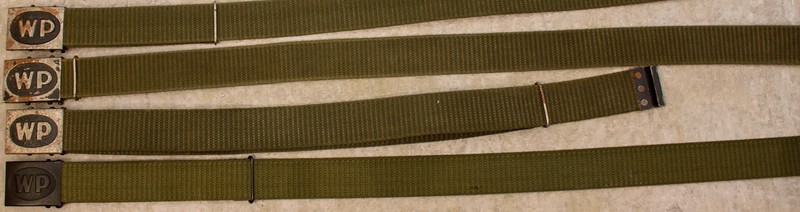 4 Original Polish Army Military Combat Belt WP Metal Buckle Olive Green Canvas