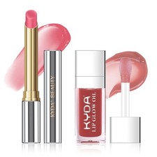 2 Pcs Honey Lipstick Set, Includes Honey Lipstick Tinted Lip Balm and Lip Glo...