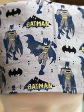 Young Batman reversible Adult Skull/Chemo Surgical Scrub Hat/Cap Handmade