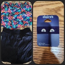 CAT  JACK Girls Size 6/6X Lot Set Of 2 Elastic Waist Shorts  Sterling Rainbows
