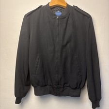 Neptune Garment Co Bomber Jacket Mens 44R Black Wool Poly Military