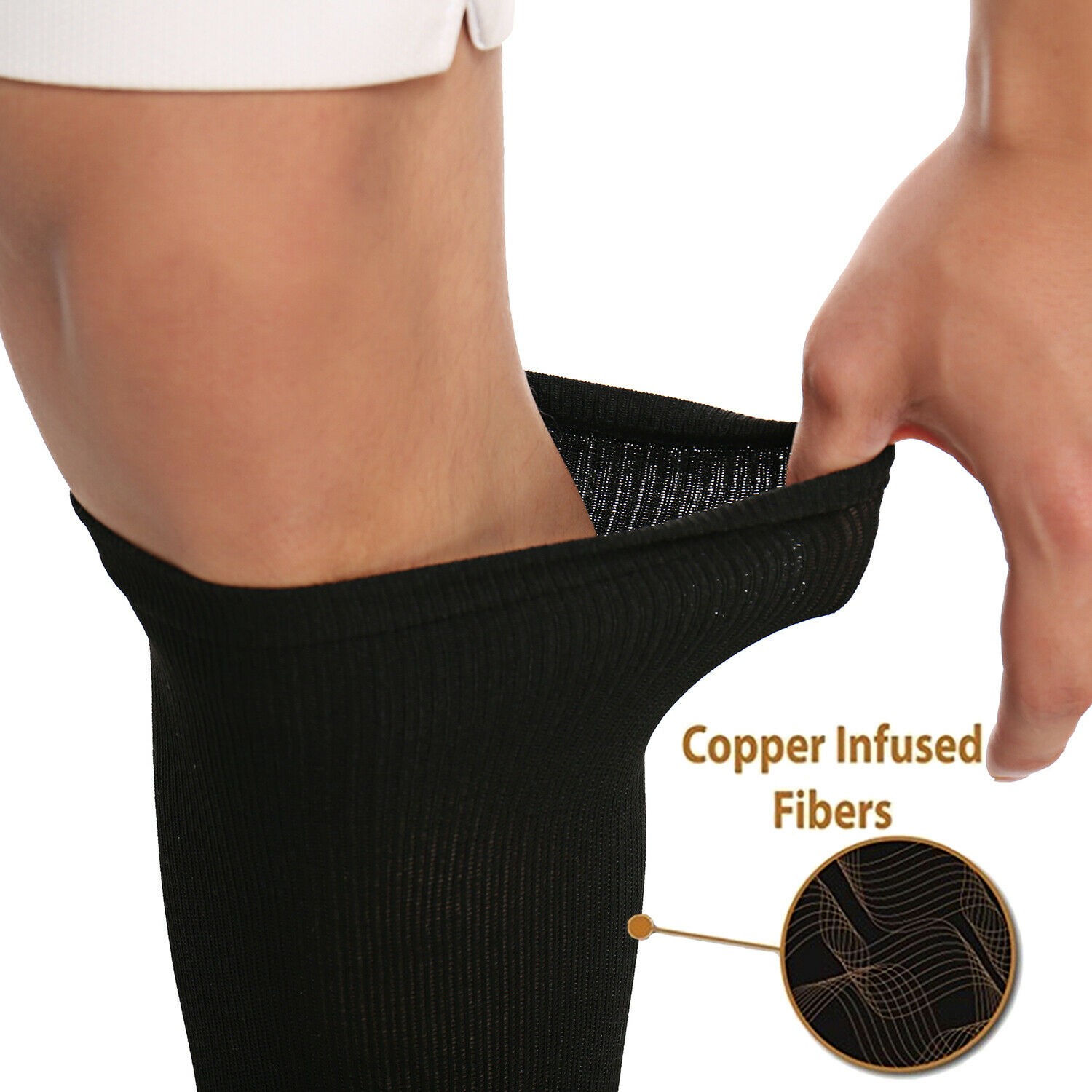 3 Pairs Copper Compression Socks for Men Women 20-30 mmHg Knee High Stockings