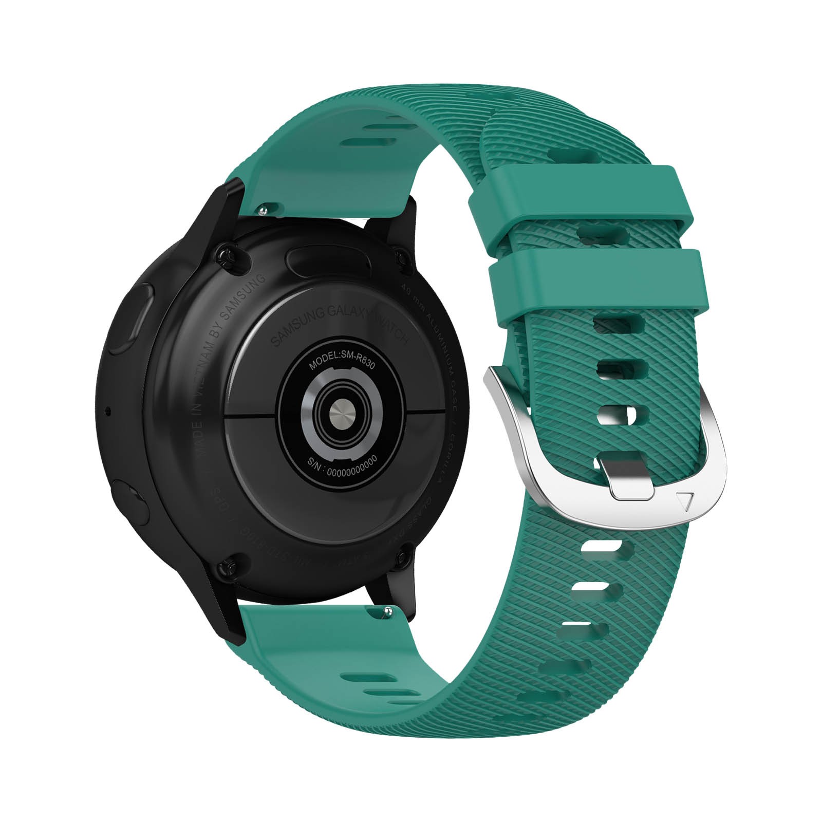 Bracelet silicone vert foncé finition soft-touch pour Galaxy Watch Active 2 40mm