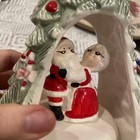 Ceramic Christmas Tree Music Box w/ Santa & Mrs. Claus, "We Wish You a Merry Chr — photo 3