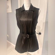 NWT Black Rivet faux leather vest size M. Biker chic
