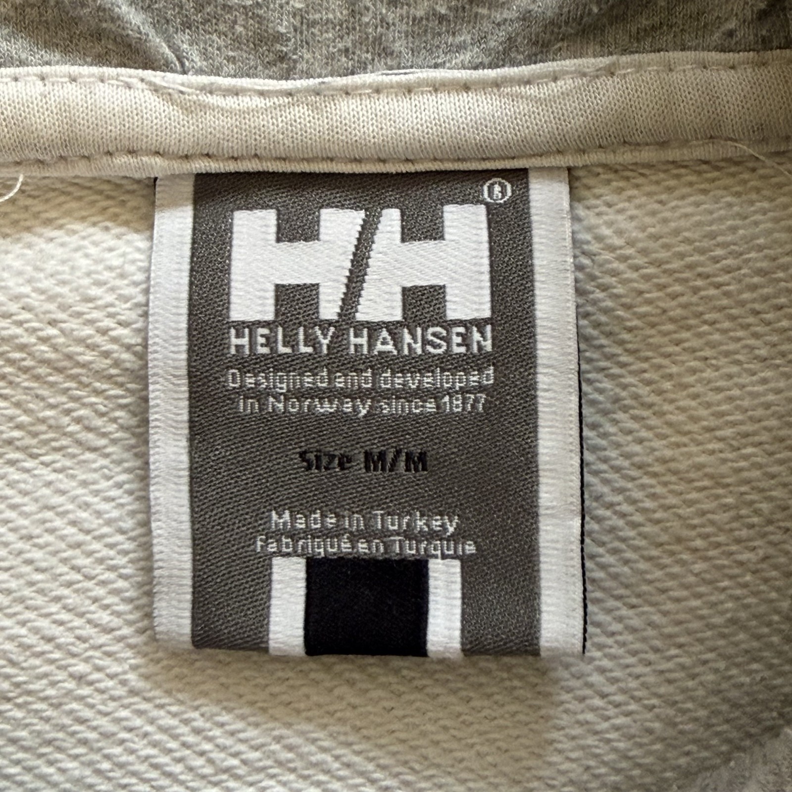 HELLY HANSEN LOGO HOODIE WHITE M MEN’S 100percent COTTON HALF ZIP FLEECE SWEATSHIRT image 6