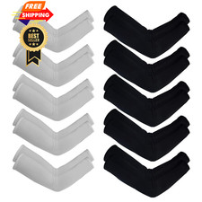 10 Pairs Unisex Arm Sleeves, Sleeves UV Sun Medium, Black, White