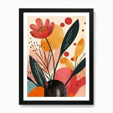 Abstract Floral Painting 43 Art Pri Framed Wall Art Poster Canvas Print Picture