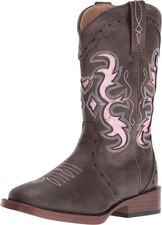 ROPER Girls Lexi Western Boots Square Toe Boots, Youth Boot, Faux...