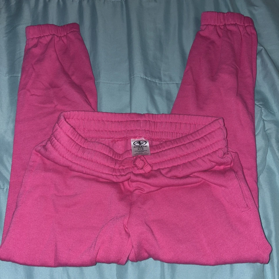 Paquete de 2 pantalones rosas talla 7/8 para niñas. Un pantalón de chándal y uno. Foto 4 de 4
