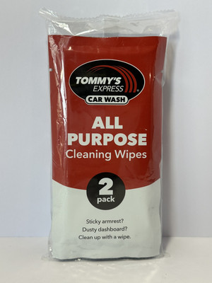 TOMMY'S Express Car Wash 2 Pack All Purpose Cleaning Wipes NEW
