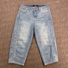 Liverpool Los Angeles Womens Light Wash Seamed Cropped Wide Leg Jeans Size 4/27