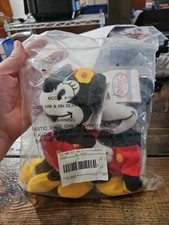 NIB Disney Plush Mickey  Minnie Mouse 1930's Bean Bag Set w/ Original Tags