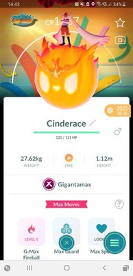  Non Shiny Gigantamax Cinderace (Liberlo) Background Pokemon GO  Exchange/PTC