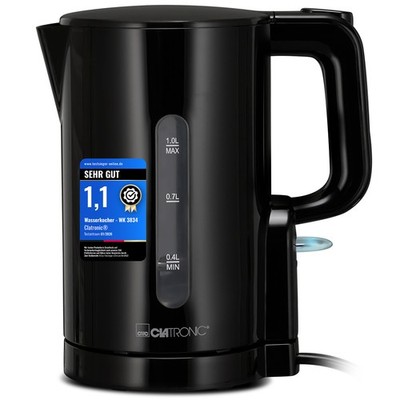 Clatronic Wasserkocher WK 3834 schwarz, 900 Watt, 1 Liter, BPA-frei, NEU