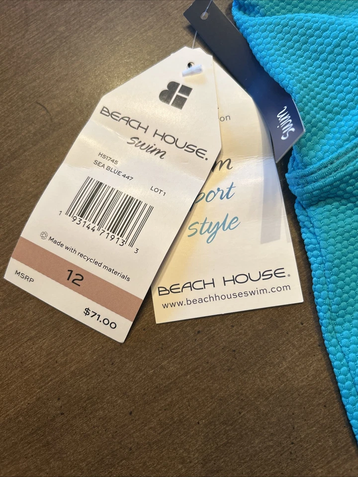 Mujer Talla 12 Casa de Playa Azul Turquesa, Falda de Natación Encubrimiento Foto 3 de 3