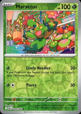 Maractus Reverse Holo Common SV: Black Bolt 008/086 NM